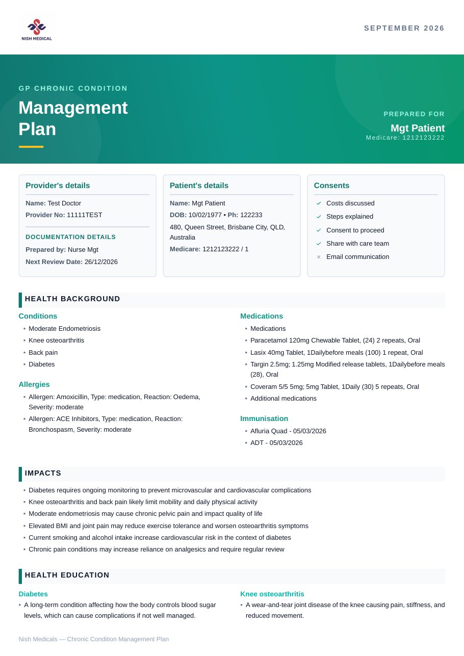 Branded Smart Care Plan — page 1 of 4
