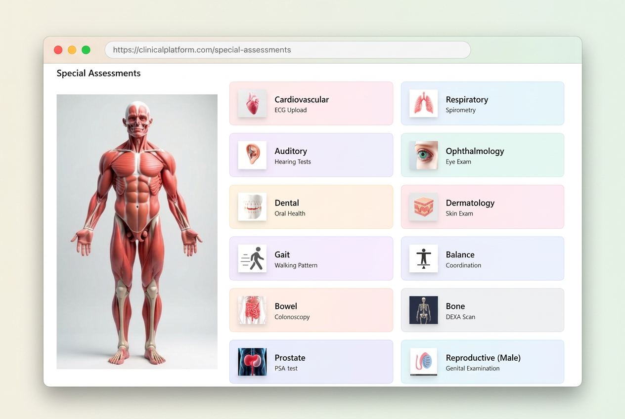 Modern Health Assessments interface preview