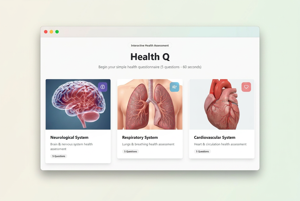Health Qs interface preview